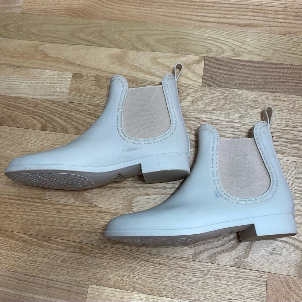 Catherine Malandrino Off White Ankle Rain Boots Sz 9 Women’s
